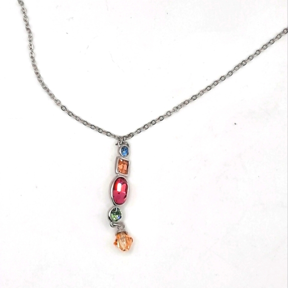 New Gumdrop Swarovski Crystals adjustable necklace - Picture 2 of 11